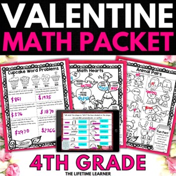 Preview of Valentine's Day Math | 4th Grade Math Activities