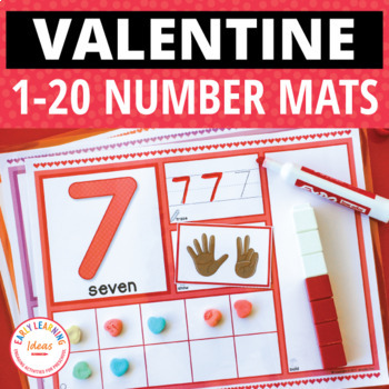 Preview of Valentines Day Math Centers Activities Preschool Pre-K Kindergarten Numbers 1-20