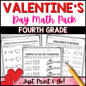 Preview of Valentine's Day Math Activities | 4th Grade