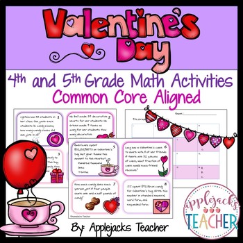 Preview of Valentine's Day Math Activities - 4th and 5th Grade Bundle - Common Core Aligned