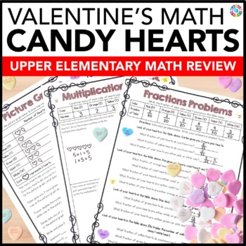 Preview of Valentine's Day Math Activities Worksheets Centers Fun Packet 4th 5th 6th Grade