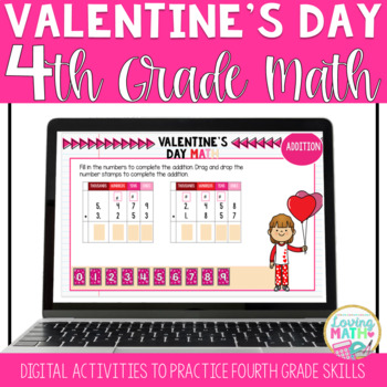 Preview of Valentine's Day Math Activities Fourth Grade Google Classroom Digital Math