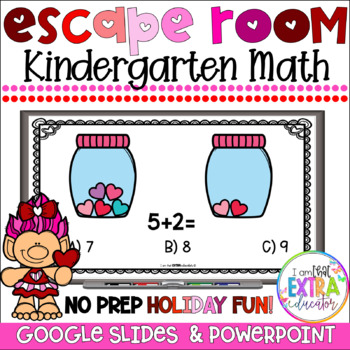 Valentine's Day Math Activities Kindergarten Virtual Party Digital Escape Room