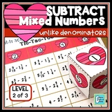 Valentine's Day Math Activities | Subtracting Mixed Number