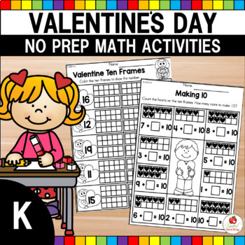 Preview of Valentine's Day Math Activities and No Prep Worksheets | February Morning Work