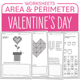 Valentine's Day Math Activity Area and Perimeter Heart Mat
