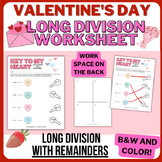 Valentine's Day Math Activity - Long Division WITH Remainders!