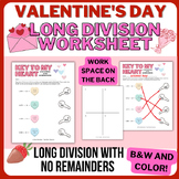 Valentine's Day Math Activity - Long Division with NO Remainders!