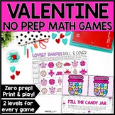 Valentine's Day Math Activity, No Prep Games, Centers, Activities