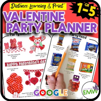 Preview of Valentine's Day Math Activity Party Planning Project Google PowerPoint