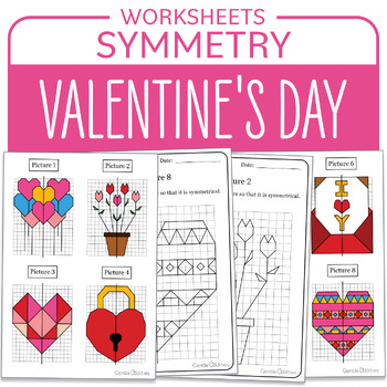Preview of Valentine's Day Math Activity Valentine's Day Symmetry Heart Math Centers