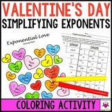 Valentine's Day Math Activity Worksheet Simplifying Expone