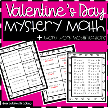 Preview of Valentine's Day Math Activity and Word Work Mystery 