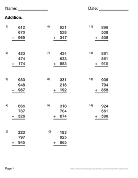 Valentine's Day Math: Adding Three 3-Digit Addition Maze by WhooperSwan