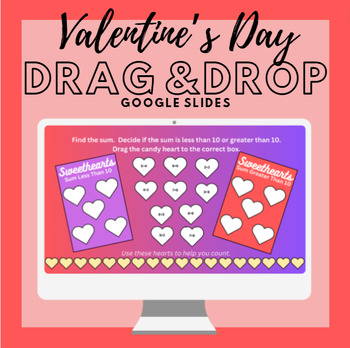 Preview of Valentine's Day Math: Addition and Subtraction Drag & Drop  (Google Slides)