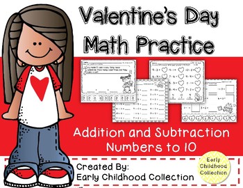 Preview of Valentine's Day Math - Addition and Subtraction to 10
