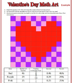 Valentine's Day Math Art - Fractions, Decimals, Percents