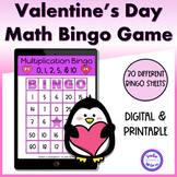 Valentine's Day Math Bingo Game - Digital and Printable