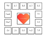 Valentine's Day Math Bingo/board game sheets