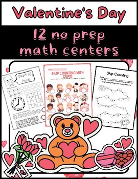 Preview of Valentine's Day Math Bonanza: Engaging Worksheets & Center Activities