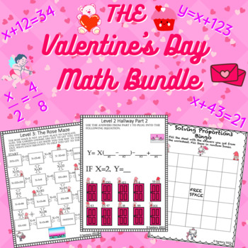 Preview of Valentine's Day Math Bundle | 6th and 7th Grade Activities / Centers