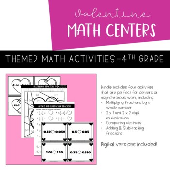 Preview of Valentine's Day Math Centers | BUNDLE | Printable and Digital Options