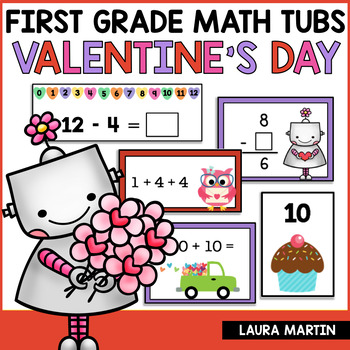 Preview of Valentine's Day Math Centers - February Math Centers - First Grade Valentines