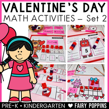 Preview of Valentine's Day Math Centers February | Preschool, Pre-K, Kindergarten SET 2