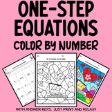 Valentine's Day Math Coloring: One-step Equations 6th 7th 