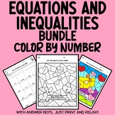Valentine's Day Math Coloring: Solving Equations and Inequ