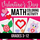 Valentine's Day Math Coloring Activity - Grades 3-12 - Coo