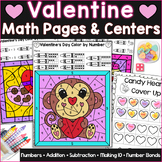 Valentine's Day Math Coloring Pages Color by Number, Code 