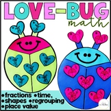 Valentine's Day Math Craft Love Bug Math for Fractions, Sh