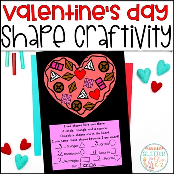 Preview of Valentine's Day Math Craftivity - Shape Identification Craft for Kindergarten