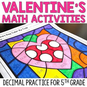 Preview of Valentine's Day Math Activities | Valentine's Day Activities | Valentine's Color