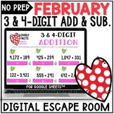 Valentine's Day Math Digital Resource | 3 and 4-Digit Addi