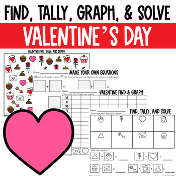 Preview of Valentine's Day Math | Find, Tally, Graph, & Solve