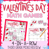 Valentine's Day Math Game | 4 In A Row 3rd Grade Review | 