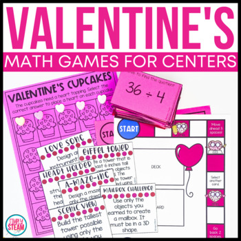 Preview of Valentine's Day Math Games | Math Centers