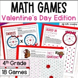 Valentine's Day Math Games for 4th Grade - Fractions, Mult