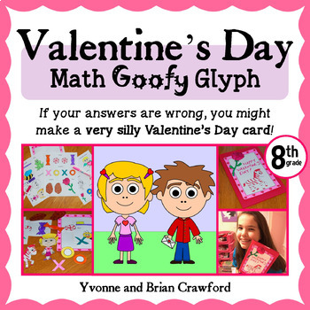 Preview of Valentine's Day Math Goofy Glyph 8th Grade | Math Enrichment | Math Fun