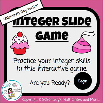 Preview of Valentine's Day Math - Integer Game - Add, Subtract, Multiply, & Divide Integers