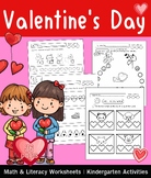 Valentine's Day Math & Literacy  | Kindergarten Activities