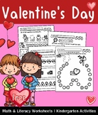 Valentine's Day Math & Literacy | Kindergarten Activities 