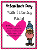 Valentine's Day Math & Literacy Packet