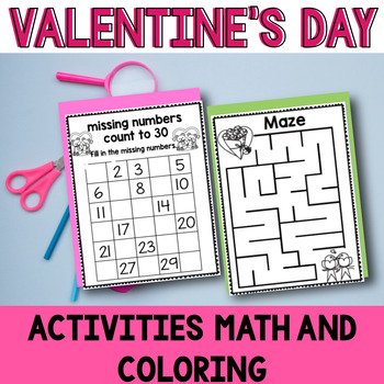 Preview of Valentine's Day Math & Literacy Worksheets & Activities