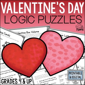 Preview of Valentine's Day Math Logic Puzzles - Enrichment Activities for Early Finishers