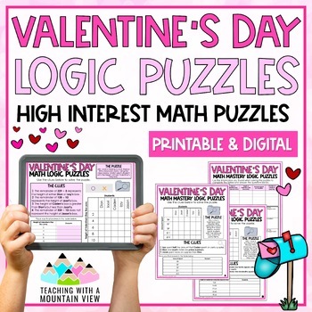 Preview of Valentine's Day Math Logic Puzzles Activities for Critical Thinking | Enrichment