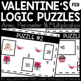 Valentine's Day Math Logic Puzzles- Area and Multiplication