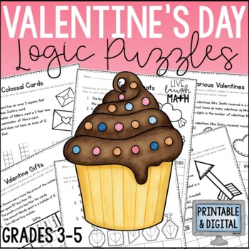 Preview of Valentine's Day Math Logic Puzzles - Enrichment for Early Finishers